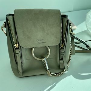 Chloe mini Faye backpack suede motty grey